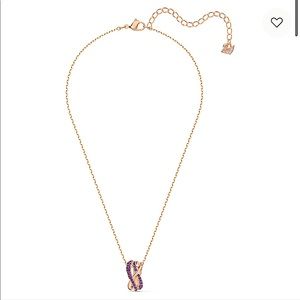 Swarovski Twist Wrap Necklace 
Purple, Rosegold plated